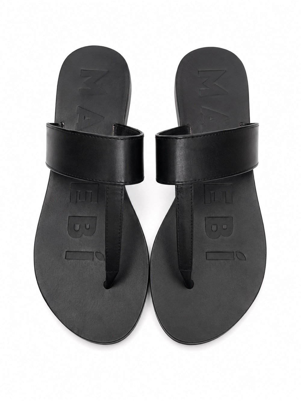 Manebí Leather Thong Sandals Black Women’s Size 37 Flat Slip-On Slides